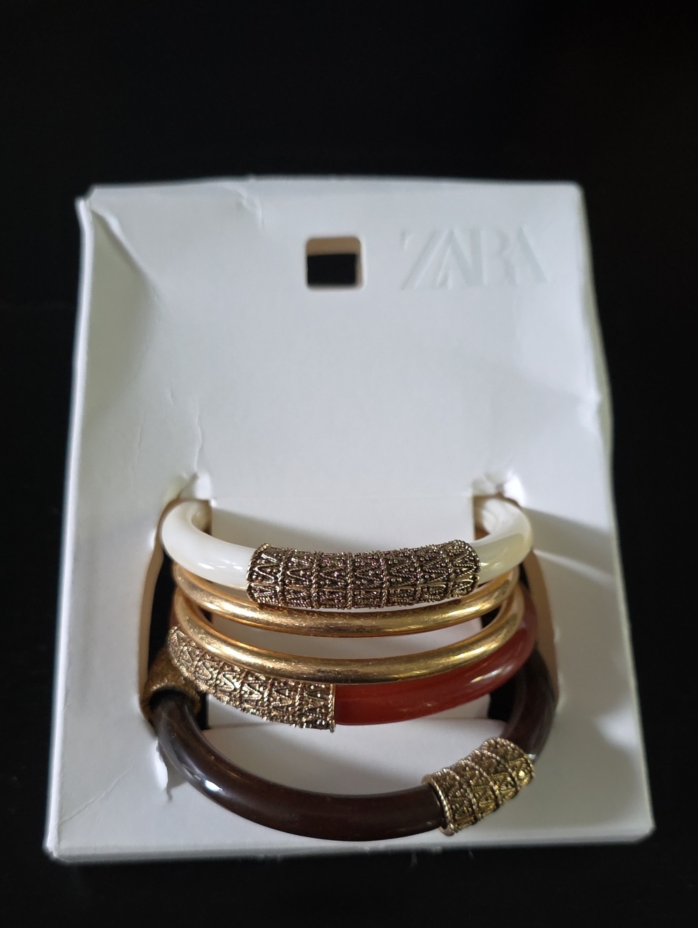 ZARA 5 Pack Assorted Rigid Bracelets Statement Bangle Set - Picture 5 of 16